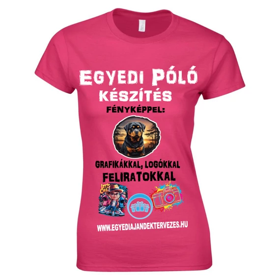 Egyedi fényképes női környakas póló nyomtatás, készítés