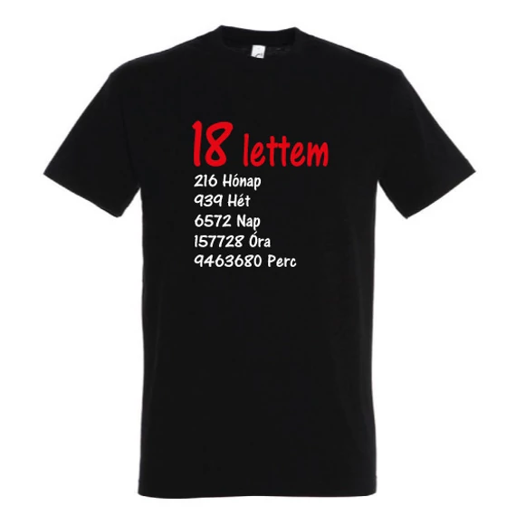Születésnapi póló - 18 Lettem