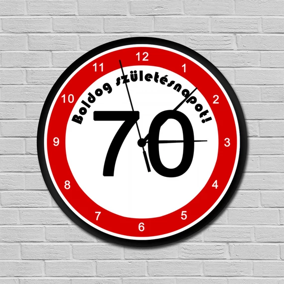 Sebességkorlátozós falióra 70. születésnapra, Sebességkorlátozós falióra 70. születésnapra