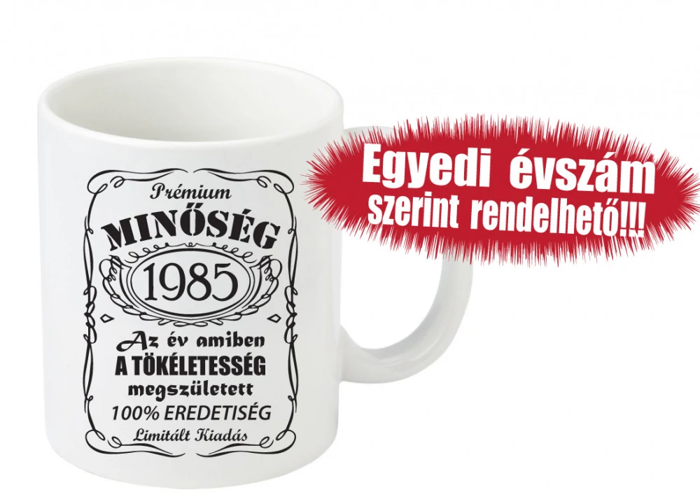 Egyedi észámos Jack Daniel's-es születésnapi bögre, születésnapi ajándék, Születésnapi bögre