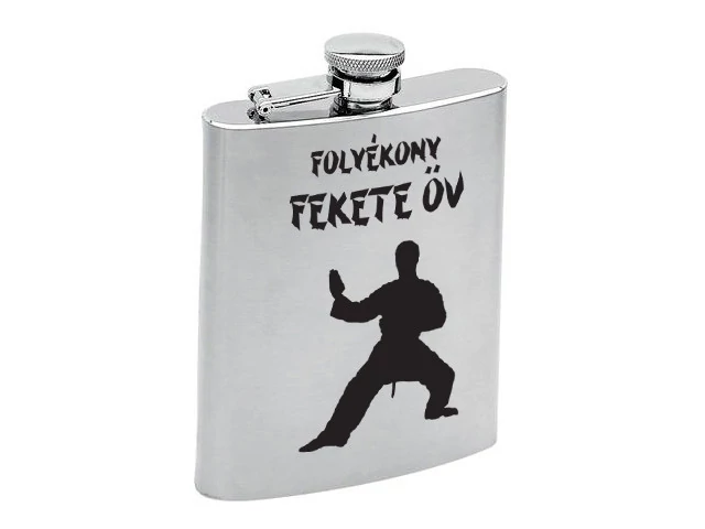 Fém laposüveg - Karate - Folyékony fekete öv, Fém laposüveg - Karate - Folyékony fekete öv