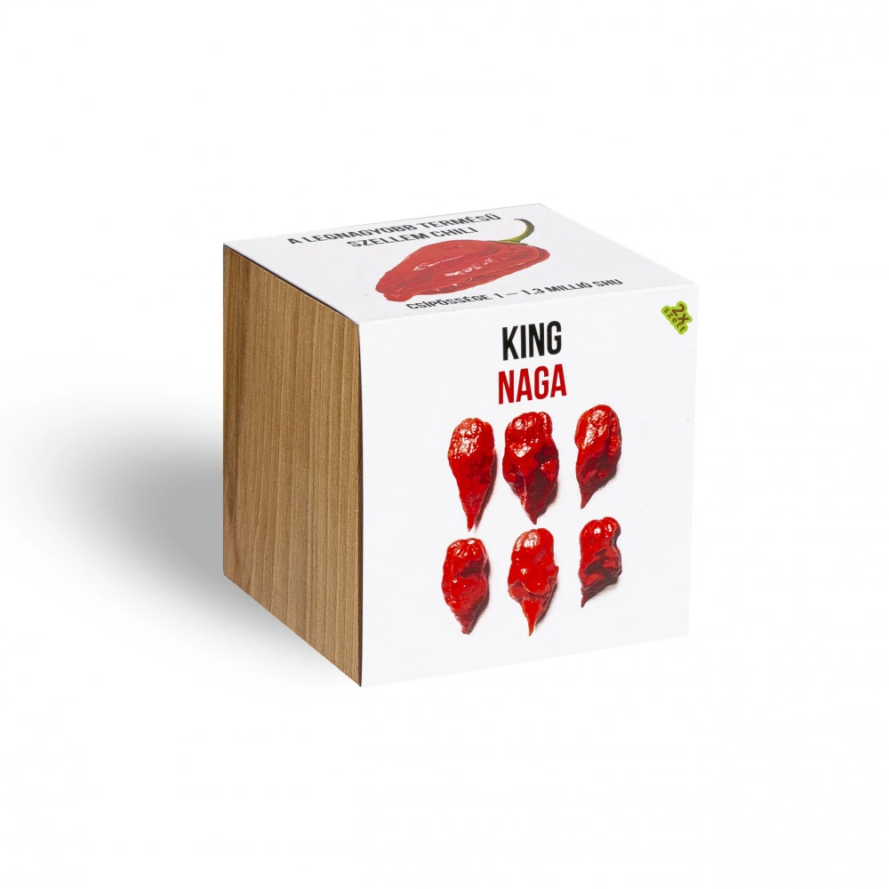 King Naga chili paprika növényem fa kockában, King Naga chili paprika növényem fa kockában