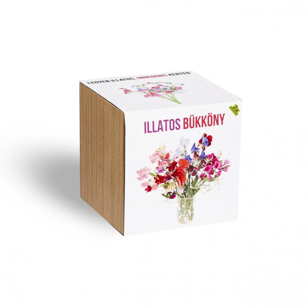 Illatos bükköny növényem fa kockában, Illatos bükköny növényem fa kockában