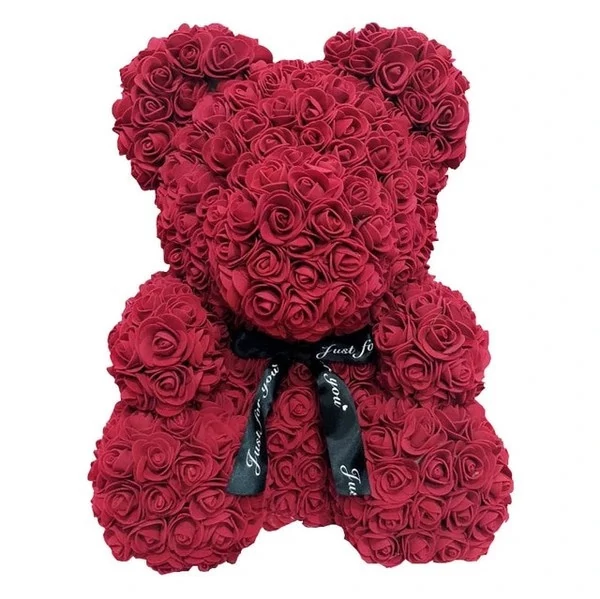 Rózsa maci - Bordó 40 cm, Rózsa maci - Bordó 40 cm