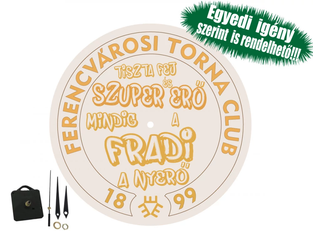 Gravírozott Fradi óra