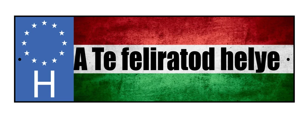 Egyedi fényképes magyar zászlós fém rendszámtábla készítés, nyomtatás